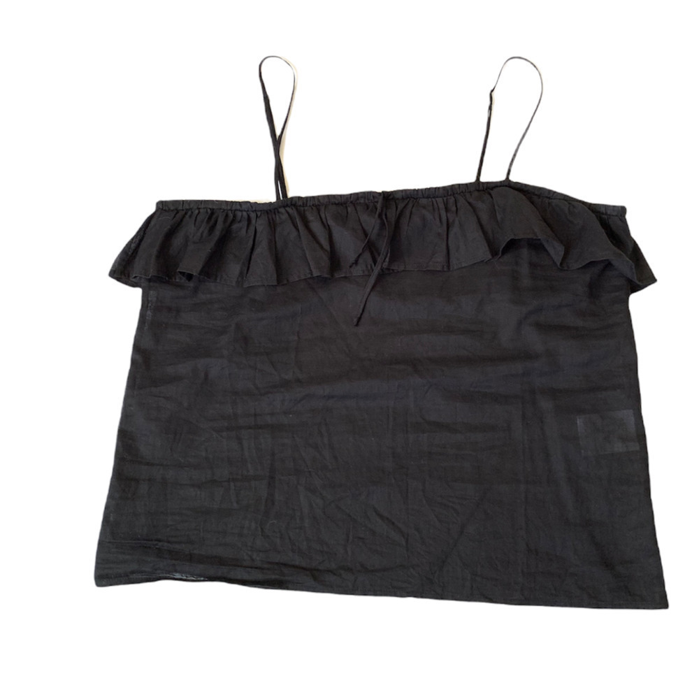 Anine Bing Ruffle Cotton Tank Black size XS - Picture 7 of 12
